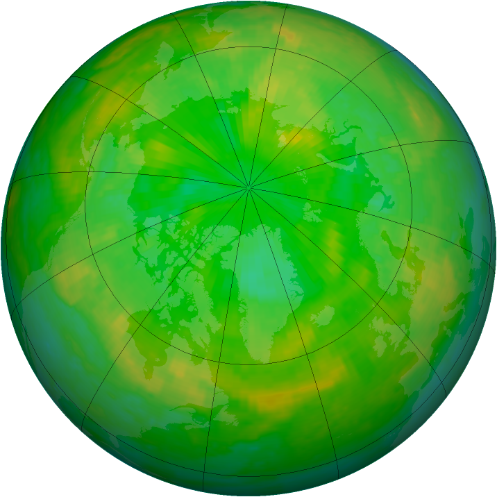 Arctic ozone map for 05 July 2003